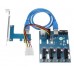 PCI-e express 4port 1X multiplier riser cable diy bitcoin miner