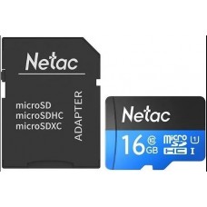 Netac P500 16GB microSDHC CL10 UHS-I Memory Card w/ SD Adapter 
