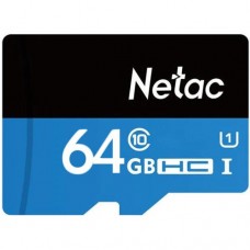 Netac P500 64GB microSDHC CL10 UHS-I Memory Card w/ SD Adapter 