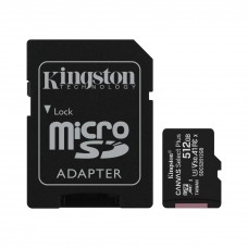 Kingston 512GB microSDHC Canvas Select Plus 100MB/s Read A1 Class10 UHS-I Memory Card with Adapter 