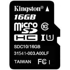 Kingston 16GB microSDHC Class10 UHS-I Memory Card with Adapter 