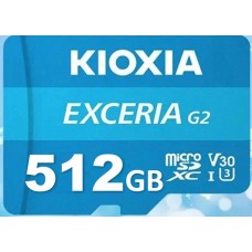 KIOXIA 512GB microSD EXCERIA G2 U1 R100 W50/讀寫速度⾼達 100/50 MB/s