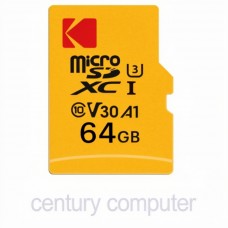 Kodak 64GB UHS-I U3 V30 A1 MicroSDXC Card with Adapter Kodak 64GB UHS-I U3 V30 A1 MicroSDXC Card with Adapter
