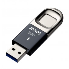 Lexar  JumpDrive Fingerprint F35 256GB USB 3.0 Flash Drive, Black/Silver