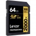 Lexar Professional 2000 x 64GB SDXC UHS-II/U3 (Up to 300MB/s Read) w/USB 3.0 Reader