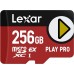 Lexar 256GB Play PRO microSD Express Card, UHS-I, C10, V30, Full-HD, 4K Video