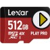 Lexar 512GB Play PRO microSD Express Card, UHS-I, C10, V30, Full-HD, 4K Video