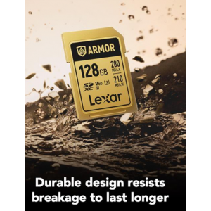 Lexar Professional ARMOR GOLD 128GB UHS-II V60 SDXC Memory Card