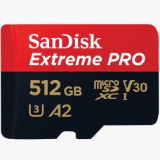 SanDisk Extreme Pro microSDXC Card U3 V30 A2 512GB + Adapter