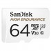 SanDisk High Endurance MicroSDXC 64GB Class10 V30 (100MB/s) Memory Card