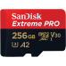 SanDisk Extreme Pro microSDXC Card U3 V30 A2 256GB + Adapter