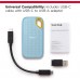SanDisk Extreme Portable SSD (v2) E61 1TB Sky Blue SanDisk Extreme Portable SSD (v2) E61 1TB Sky Blue