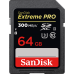 SanDisk Extreme Pro UHS-II SDXC 64GB (300MB/s) Class 10 V90 Memory Card SanDisk Extreme Pro UHS-II SDXC 64GB (300MB/s) Class 10 V90 Memory Card