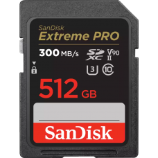 SanDisk Extreme Pro UHS-II SDXC 512GB (300MB/s) Class 10 V90 Memory Card