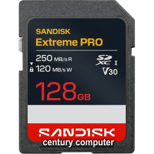 SANDISK 128GB SD Extreme Pro CL10 V30 UHS-I U3 4K UHD (200MB/s R, /120MB/s) 