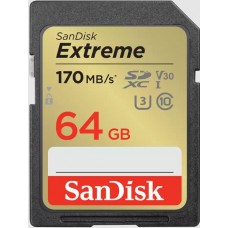 SanDisk Extreme UHS-I SDXC 64GB Class10 V30 (170MB/s) Memory Card