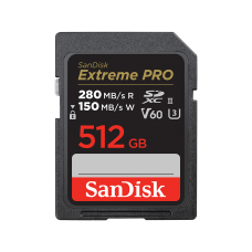 SanDisk Extreme Pro UHS-II SDXC 512GB (280MB/s) Class 10 V60 Memory Card