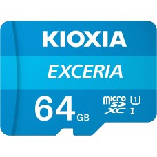 KIOXIA 64GB Exceria SD MicroSD Memory Card  U1 Class 10 100MB/s Full HD Recording