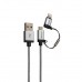 Verbatim Lightning 120cm Metallic 2-in-1 Cable - Silver